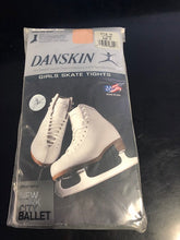 Load image into Gallery viewer, Packaged Danskin girls' skate tights showing an illustration of white figure skates, labeled as the "Official tight of the New York City Ballet."